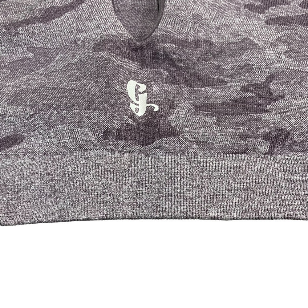 Cropped Seamless Workout Top, Lavender Camouflage… - image 5